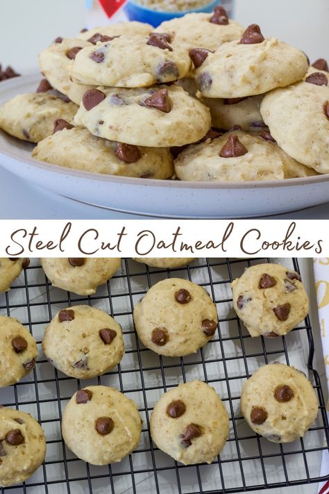 Experience the ultimate treat with the best steel-cut oats chocolate chip cookies recipe. The secret lies in using quick-cooked oats and the perfect blend of ingredients. Steel Cut Oats Cookies, Oats Chocolate Chip Cookies, Steel Cut Oatmeal Cookies, Cooked Oats, Oat Chocolate Chip Cookies, Oat Cookie Recipe, Oats Chocolate, Steel Cut Oatmeal, Chocolate Chip Cookies Recipe