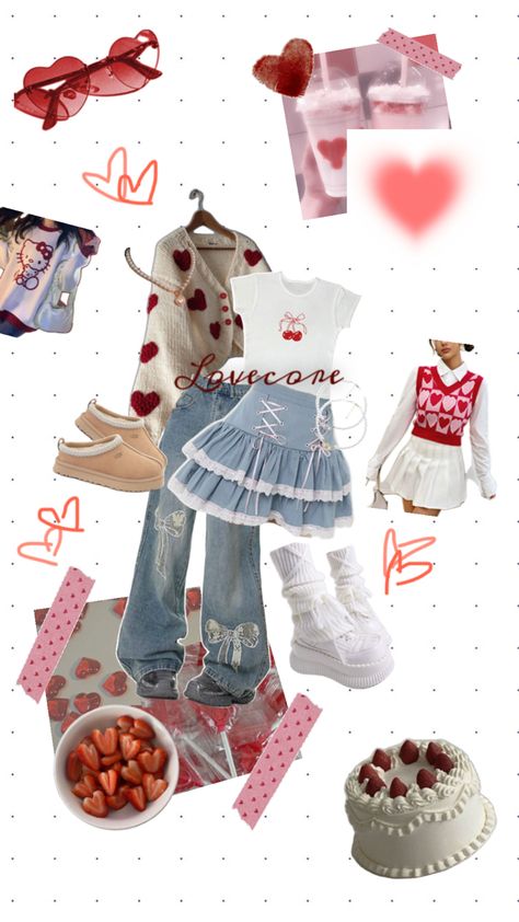 What style should I do next? 💌♥️ #Aesthetic #Collage #Lovecore #Cute #Outfit #OOTD #Clothes #Love #Hearts Cupid Aesthetic Outfit, Love Core Aesthetic Outfits, Lovecore Aesthetic Outfit, Love Core Aesthetic, Core Aesthetic Outfits, Cupid Aesthetic, Love Core, Lovecore Aesthetic, Love And Co