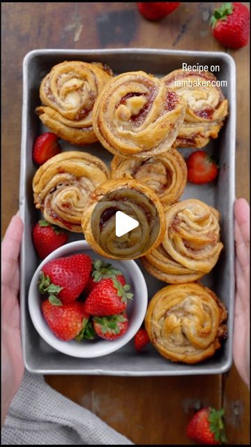 Amanda Rettke | iambaker.net on Instagram: "You can search “iambaker cruffins” or click the direct link in my bio for full recipe! #iambaker #cruffins" Cruffin Recipe, I Am Baker, Bread Rolls, Strawberries And Cream, Breakfast Brunch, Sweet Treats, Muffins, Rolls, Bread