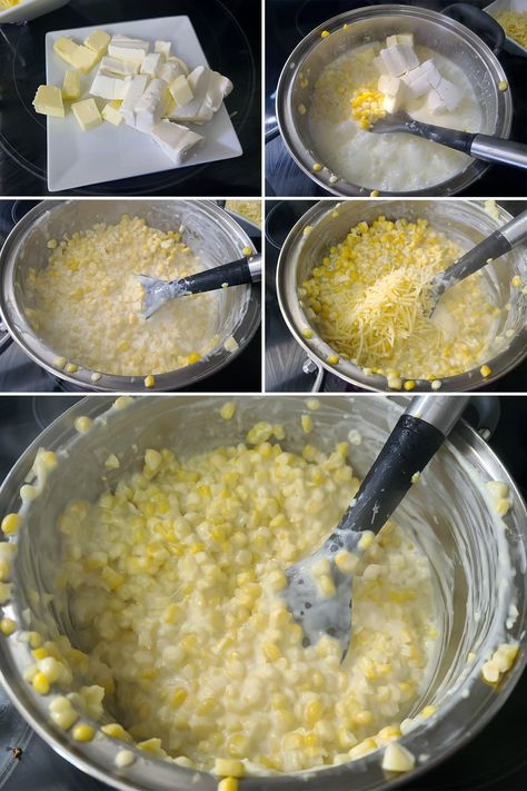 Canned Cream Corn Recipe Easy, Canned Creamed Corn, Creamed Corn Recipe Easy, Homemade Creamed Corn, Canning Corn, Homemade Cream Corn, Cream Cheese Butter, Sweet Corn Recipes, Cream Cheese Corn