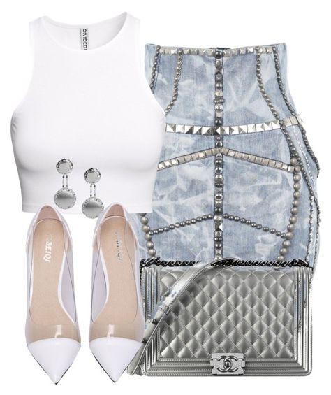 Liked The Skirt..... by perichaze on Polyvore featuring H&M, Roberto Coin, River Island and Chanel Bar Outfits, Classy Outfits For Women, Swag Outfits For Girls, Roberto Coin, Dressy Outfits, Dope Outfits, Teenage Fashion Outfits, Swag Outfits, Fashion Photoshoot