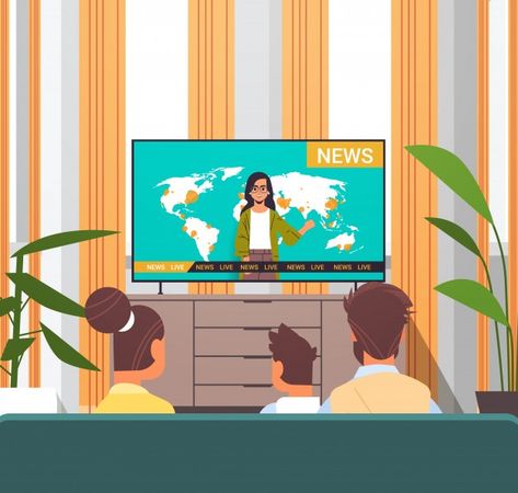 Tv Program Design, Family Watching Tv, Ruang Tv, Vector House, House Family, Family Drawing, Tv Program, New Poster, Cartoon Tv