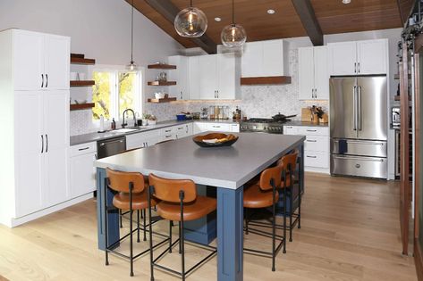 10 Kitchen Islands that Double as Tables - Dura Supreme Cabinetry Kitchen Island Table Combo, Kitchen Island And Table, Kitchen Island Designs, Kitchen Island Dining Table, Grey Kitchen Island, Dark Grey Kitchen, Round Dining Room Table, Kitchen 2024, Traditional Kitchen Design