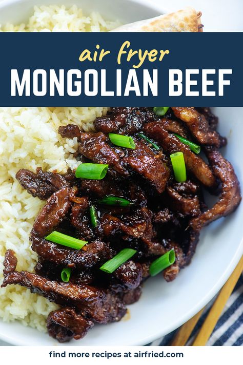 Beef Air Fryer Recipes, Beef Air Fryer, Air Fryer Recipes Easy Dinner, Airfryer Meals, Air Fryer Recipes Healthy Low Carb, Easy Mongolian Beef, Mongolian Beef Recipes, Air Fryer Oven Recipes, Airfryer Recipes