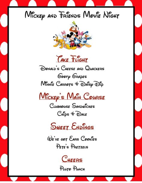 Disney Family Movie Night Ideas, Disney Movie Nights, Friends Movie Night, Movie Night Disney, Movie Night Activities, Disney Movie Themed Dinner, Disney Nights, Disney Meals, Family Movie Night Themes