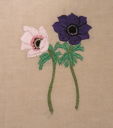 Anemone Embroidery, Embroidery Inspiration, Clematis, Anemone, Light Colors, Hand Embroidery, Pillow Covers, Pastel, Art Pieces