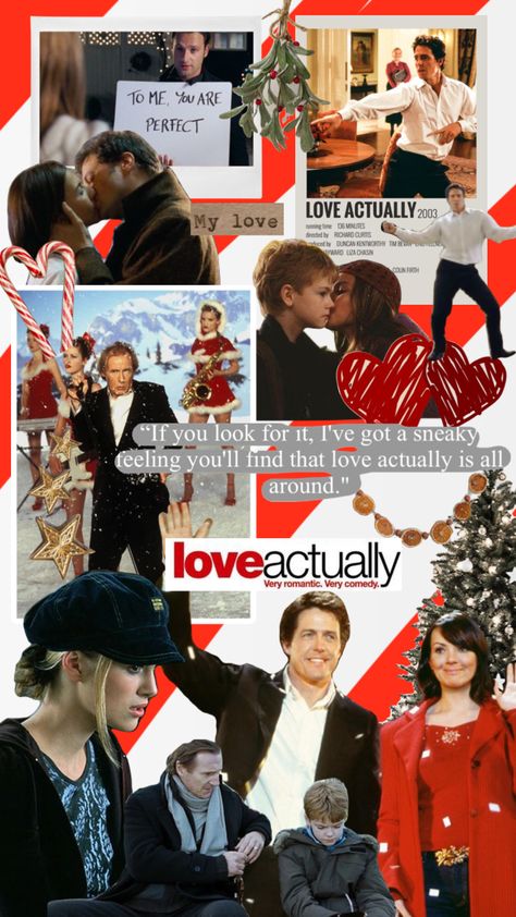 Love Actually Wallpaper, Love Actually Aesthetic, Love Actually Poster, Tv Collage, Love Actually Movie, Love Actually 2003, Aesthetic Movie, Rom Coms, Movie Collage