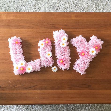 Fun Backdrops For Photos, Cardboard Letters With Flowers, Tissue Paper Wall Decor, Paper Letters Diy, Tissue Paper Letters, Tissue Paper Wall, Tissue Paper Decorations, Paper Letters, Encanto Party