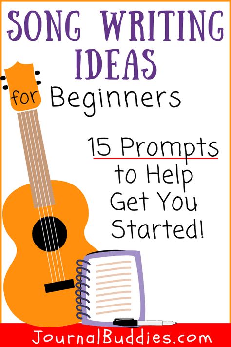 Songwriting Ideas for Beginners • JournalBuddies.com Song Writing Ideas, Songwriting Ideas, Idea Prompts, Feeling The Music, Songwriting Lyrics, Writer Resources, Songwriting Prompts, Songwriting Inspiration, Writing Songs Inspiration