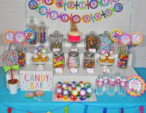 Candy Sweet Shoppe Candy Sleepover, Sweet Shop Party, Candyland Birthday Party, Tiktok Birthday, Candy Theme Birthday Party, Candy Themed Party, Candy Land Birthday Party, Rainbow Party Decorations, Candy Birthday