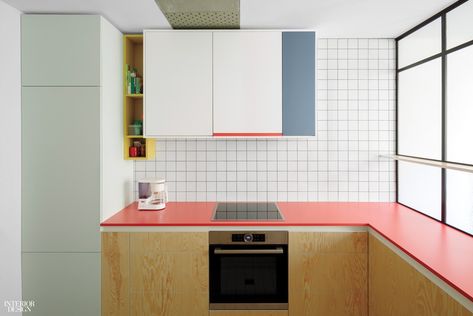 Kitchen Design Color, Colour Blocking, Apartment Kitchen, Counter Tops, Kitchen Colors, Interior Design Kitchen, 인테리어 디자인, A Kitchen, Kitchen Inspirations