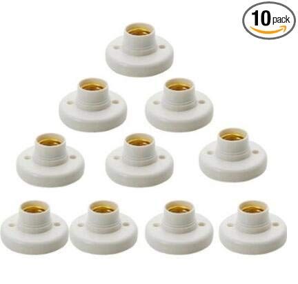 Hanpearl Round E27 White LED Lamp Screw Base Halogen Bulb Holder Converter Light Bulb Base Lamp Socket Adapter (10 pcs) - - Amazon.com Base Lamp, Flush Mount Chandelier, Chandelier Style, Lamp Socket, Garden Lamps, Glass Pendant Light, Vintage Country, Lamp Holder, Fan Light