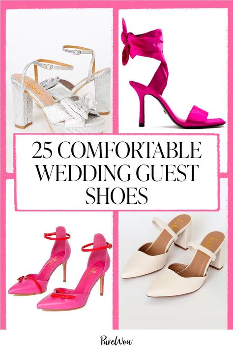 Wedding guest shoes are an important choice, especially if your goal is to keep your feet comfortable all night long. Here, our 25 top picks to avoid blisters and aching. Shoes For Wedding Guest, High Heel Hack, Wedding Guest Heels, Black Tie Event Dresses, Best Wedding Guest Dresses, Black Tie Wedding Guests, Wedding Guest Shoes, Affordable Dresses, Black Tie Wedding