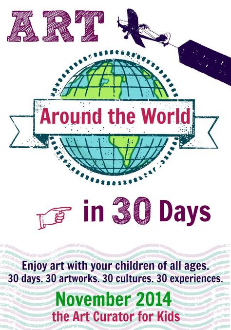 The Art Curator for Kids - Art Around the World in 30 Days - Experience Art with Your Kids Art Around The World, Art Lessons For Kids, Ecole Art, History For Kids, Art Curriculum, Homeschool Art, History Projects, Art Lessons Elementary, Art Curator