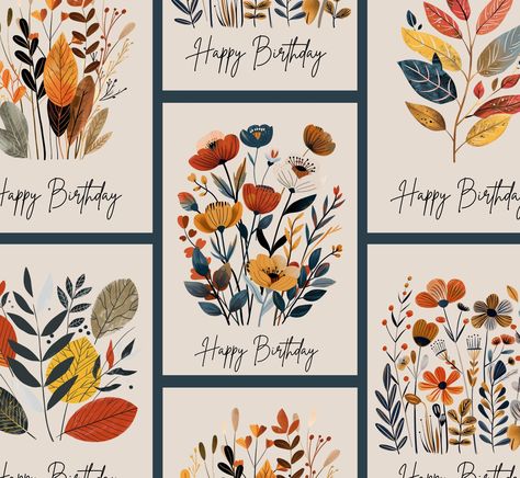 Fall Themed Handmade Cards, Diy Birthday Cards For Mom, Fall Birthday Cards, Floral Birthday Cards, Fall Birthday Card, Floral Greeting Cards, Fall Greeting Cards, Mom Fall, Folding Cards