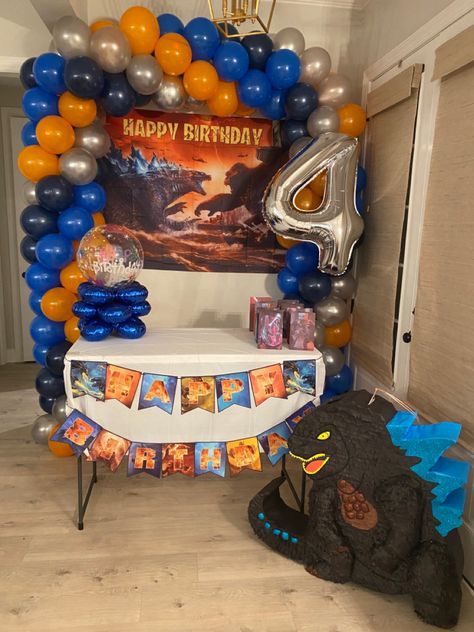 King Kong Vs Godzilla Birthday Party Decorations, Godzilla Vs King Kong Birthday Party, Godzilla Party Decorations, Godzilla X Kong Birthday Party, Godzilla Vs Kong Party Ideas, Godzilla Kong Birthday Party, Godzilla King Kong Birthday Party, Godzilla Themed Birthday Party, Godzilla Vs Kong Birthday Party