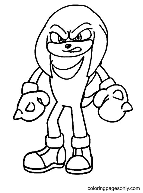 Knuckles In Sonic The Hedgehog 2 Save Image, Top Trends, Sonic, Adult Coloring Pages, Sonic The Hedgehog, Free Printables, Coloring Pages, Color