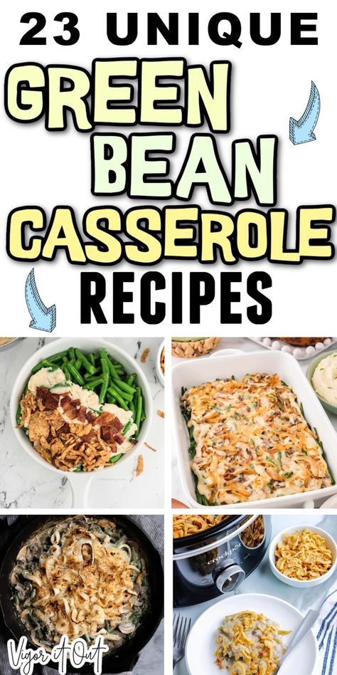 23 of the best green bean casserole recipes. All varieties of greenbean casseroles from traditional to unique. Easy recipes, bacon, gluten free, crock pot, instant pot, canned green beans, fresh green beans, and more varieties. Perfect for Thanksgiving or christmas dinner or as a side dish. Instant Pot Canned Green Beans, Fancy Green Bean Casserole, Green Bean Casserole Recipes, Bean Casserole Recipes, Gluten Free Crock Pot, The Best Green Bean Casserole, Canned Green Bean Recipes, Casserole Crockpot Recipes, Green Bean Casserole Campbells