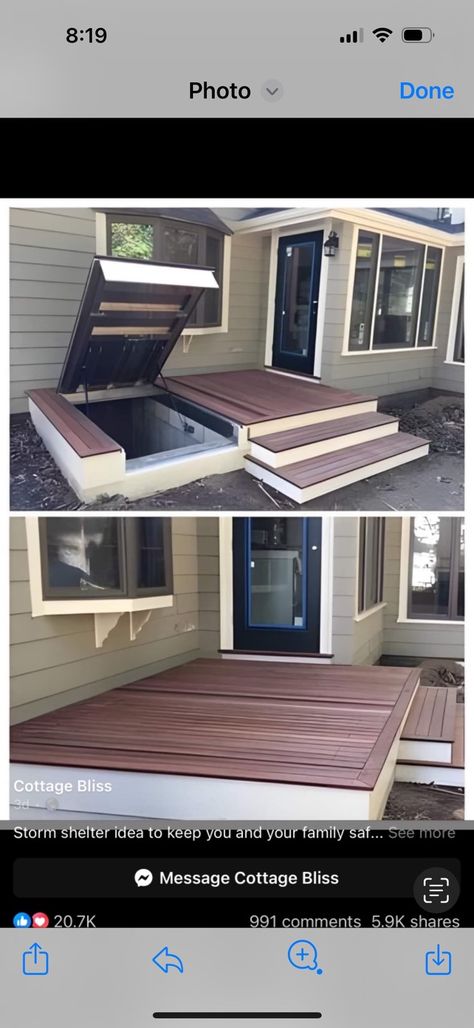 Diy Storm Shelter How To Build, Storm Shelter Ideas Decor, Storm Shelter Landscaping, Diy Storm Shelter, Storm Shelter Ideas, Storm Shelters, Home Shelter, Shelter Design, Storm Shelter