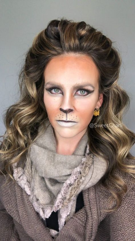 Easy Lion Makeup, Lioness Makeup, Wizard Of Oz Lion, Lion Makeup, Theater Makeup, Boots Makeup, Real Makeup, Lion King Jr, Theatre Makeup