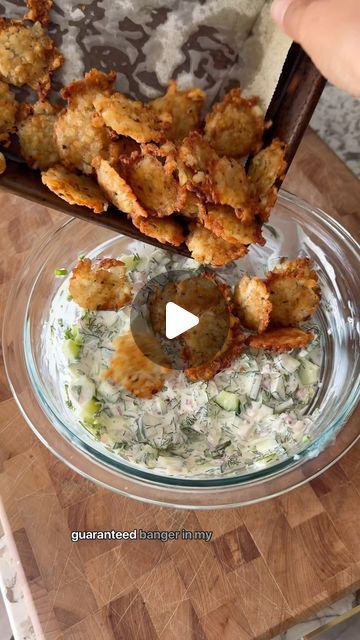 Samiya Jakubowicz on Instagram: "Crispy Potato Salad. Please MAKE THIS 🔥  The texture & flavor of this one! It’s probably one of my favorite sides I’ve made this year.  Recipe: ( @itslizmiu )  1 bag of tater tots ( I just baked per bag instructions BUT take out 1/2 through & smash down, throw back in until crispy)  Juice of 1 lemon 1/4 cup greek yogurt 1/2 cup mayo 1 tsp dijon mustard 1 tsp whole grain mustard 1 clove garlic minced 1/4 cup chopped dill 3 tbsp chopped parsley 3 tbsp chopped chives 1 cucumber ( I like using the Persian ones but I used English this time)- deseed and diced 1/2 cup chopped red onion S&P to taste  #potatosalad #potatosaladrecipe #smashedpotatoes #potatorecipes #tatortots #smashedtaters #recipesharing" Tater Tot Salad, Crispy Salad, Asian Salad Dressing, Suddenly Salad, Whole Grain Mustard, Tator Tots, Asian Salad, Smashed Potatoes, Tater Tots