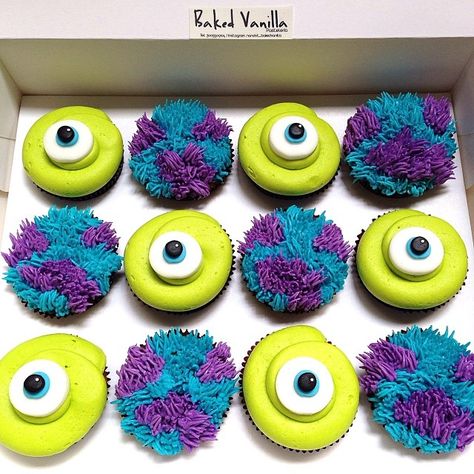 Fun Birthday Cupcake Ideas, Fun Cupcakes Decoration, Cupcake Wars Ideas, Cupcakes Decoration Aesthetic, Jordan Cupcakes, Birthday Cupcakes Ideas For Boys, Sully Cupcakes, Themed Baked Goods, Creative Cupcakes Ideas