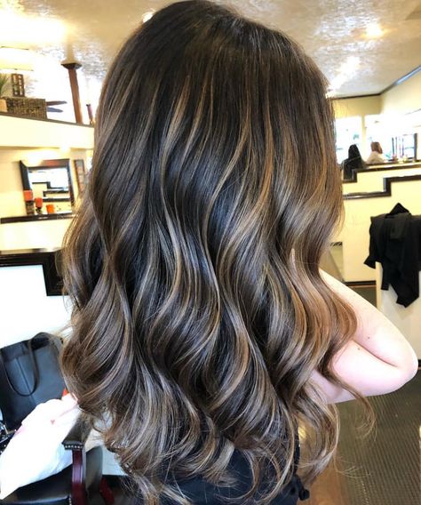 Chocolate Almond Balayage Hair, Almond Balayage, Almond Fudge, Hair Goal, Black Hair With Highlights, Chocolate Almond, Hair Nails, Chocolate Almonds, Color Inspo