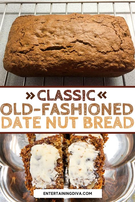 Date Nut Bread Recipe Moist, Date Bread Recipes, Date Nut Bread Recipe, Date Bread, Carrot Desserts, Date Nut Bread, Nut Loaf, Nut Bread Recipe, Best Brunch Recipes