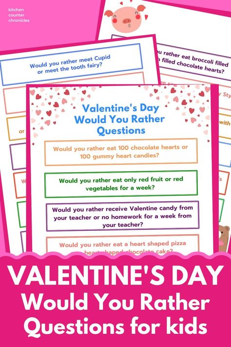 Valentines Day Questions For Kids, Valentine’s Day Would You Rather For Kids, Valentines Family Feud Questions And Answers, Valentines Would You Rather, Would You Rather Valentines Day For Kids, Valentines Would You Rather For Kids, Valentine Questions For Kids, Valentines Quiz, Questions For Girls