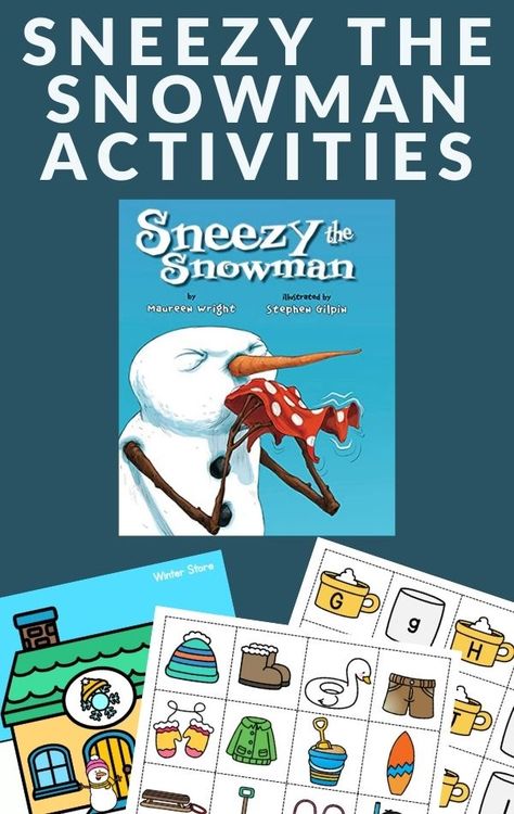 Sneezy The Snowman Activities Free, Sneezy The Snowman Activities Preschool, Sneezy The Snowman Craft, Sneezy The Snowman Activities, The Snowman Activities, Prek Books, Prek Themes, Snowman Activities, Sneezy The Snowman