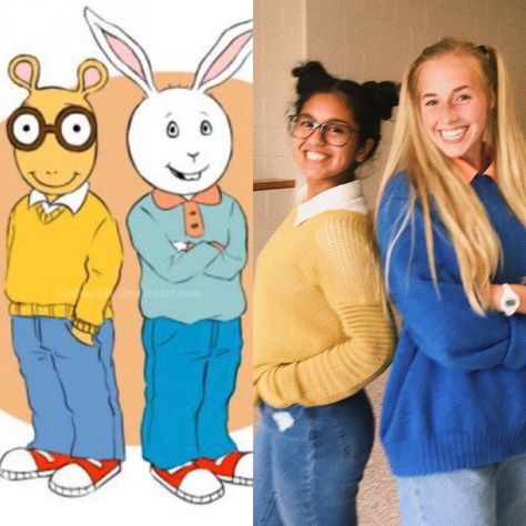 Hoco Week Outfits, Arthur And Buster, 2 Person Costumes, Duo Day, Dynamic Duo Costumes, Disney Duos, Halloween Duos, Twin Halloween, Spirit Week Outfits