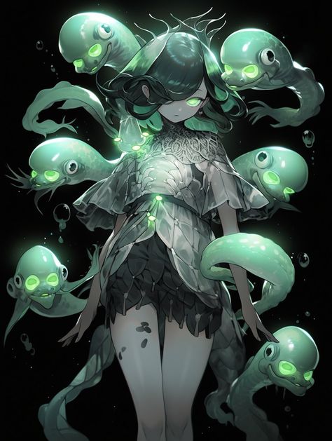 Slime Girl, Art Slime, Slimes Girl, Close Combat, Female Monster, Witch Characters, Got Characters, Black Artwork, Monster Art