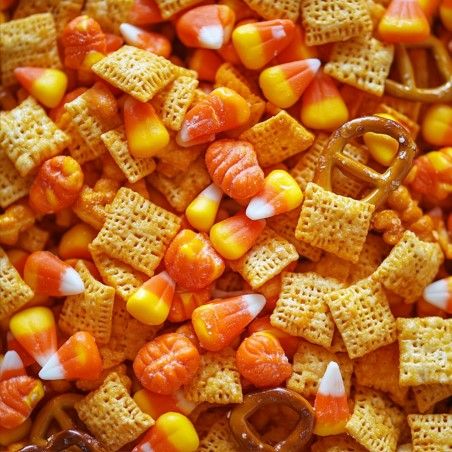 Halloween Harvest Hash Chex Mix – Naomi's Recipes Fall Chex Mix Recipes, Harvest Hash, Crunchy Rice, Halloween Candies, Chocolate Covered Raisins, Alternative Sweeteners, Reese's Pieces, Rice Chex, Pumpkin Candy Corn