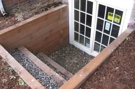 Egress window/door turns basement into a walk-out. Basement Doors, Basement Guest Rooms, Basement Entrance, Basement Waterproofing, Basement Playroom, Egress Window, Window Well, Basement Windows, Waterproofing Basement