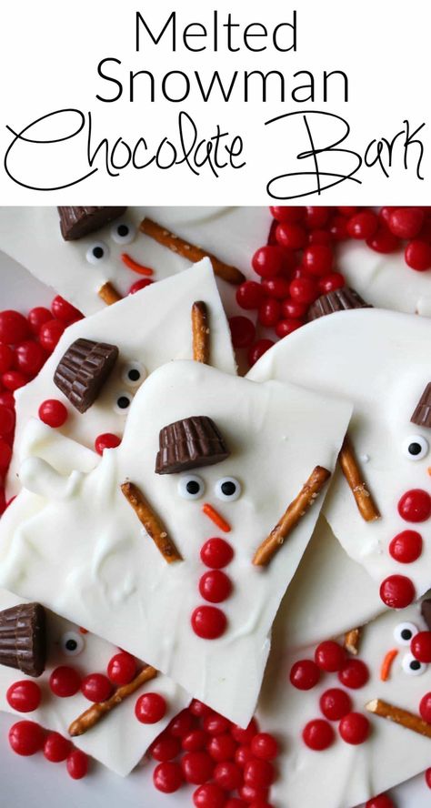 Pretzel Candy, Christmas Cookie Swap Party, Snowman Chocolate, Easy Holiday Dessert, Christmas Snacks Easy, Christmas Treats To Make, Cookie Swap Party, Christmas Bark, Christmas Cookie Swap