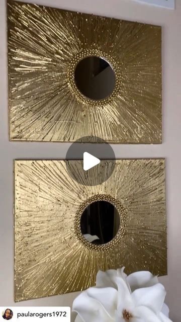 Dollar Tree Mirror Ideas Wall Art, Dollar Tree Mirror Ideas, Dollar Tree Mirrors, Bling Decor, Dollartree Diy, Dollar Tree Hacks, Abstract Art Diy, Glam Decor, Art Happy