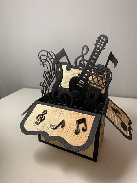 Music Pop Up Card, Musical Greeting Cards, Musical Cards, Strategic Plan, Pop Up Box Cards, Up Music, Embossed Paper, Music Design, Card Handmade