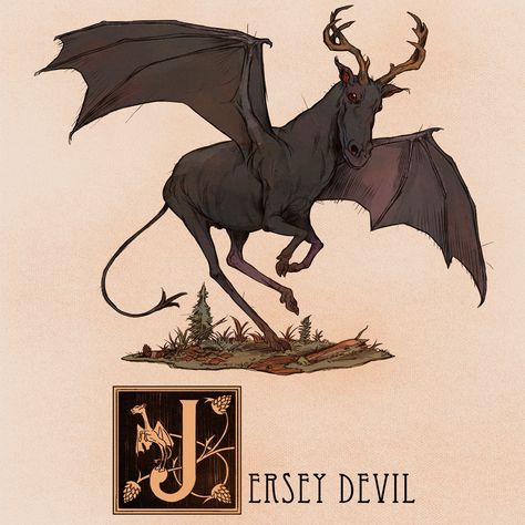 The Jersey Devil, American Mythology, Myths & Monsters, Monster Legends, Jersey Devil, Mythological Creatures, Urban Legends, Arte Fantasy, Creature Concept