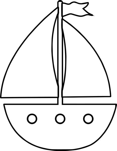 Boat Colouring Pages, Boat Coloring Pages Free Printable, Boat Template Free Printable, Boat Template, Boat Drawing Simple, Boat Coloring Page, Boat Printable, Boat Images, Christmas Ornament Coloring Page