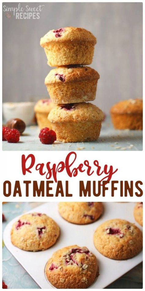 Easy and delicious, these Raspberry Oatmeal Muffins are full of flavor! Enjoy them for breakfast or an afternoon snack that the kids will love. Healthy Raspberry Muffins, Raspberry Oatmeal Muffins, Oats Recipes Breakfast, Raspberry Oatmeal, Breakfast Favorites, Tin Recipes, Breakfast Crockpot Recipes, Christmas Breakfast Recipe, Healthy Brunch Recipes