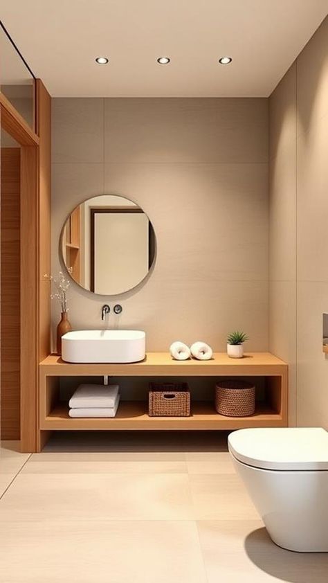 5 Essential Elements for Japandi Bathroom Design - Better Home and Garden Japandi Bathrooms, Japandi Bathroom Design, Parents Bathroom, Bathroom Japandi, Japandi Bathroom, California Chic, Japandi Interior Design, Used Cabinets, Small Water Features