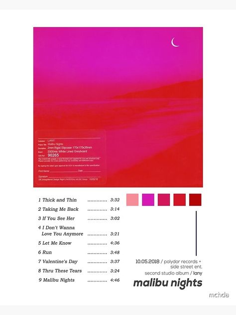 Lany Malibu Nights Album Cover, Lany Malibu Nights, Lany Aesthetic, Malibu Nights, Album Cover Poster, Poster Art Print, Studio Album, Album Art, Large Prints