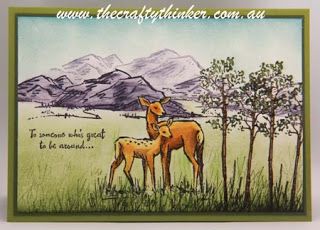 Stampin' Up!, In the Meadow, Occasions 2016, Watercolouring technique, Nature Card, Making Greeting Cards, Stamping Up Cards, The Meadows, Winter Cards, Animal Cards, Male Cards, Masculine Cards, Watercolor Cards