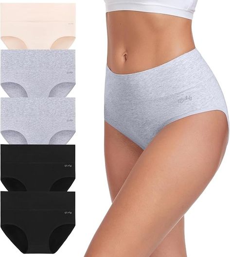 coskefy Cotton Underwear for Women High Waisted Breathable Seamless Panties Stretch Tummy Control Briefs 5 Pack at Amazon Women’s Clothing store Cesarean Section, High Rise Building, High Waist Dress, She Girl, Layer Design, Amazon Women, High Waist Jeans, Stretch Cotton, Briefs