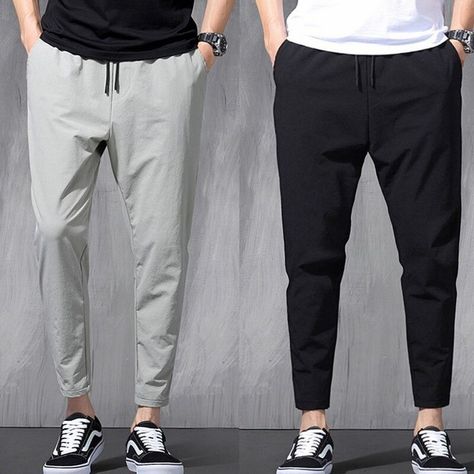 Over Size Outfit Men, Big Pants Outfit, Sport Pants Outfit, Black Sports Shoes, Mens Summer Pants, Jogger Pants Outfit, Jeans Outfit Men, Athleisure Pants, Womens Professional Fashion