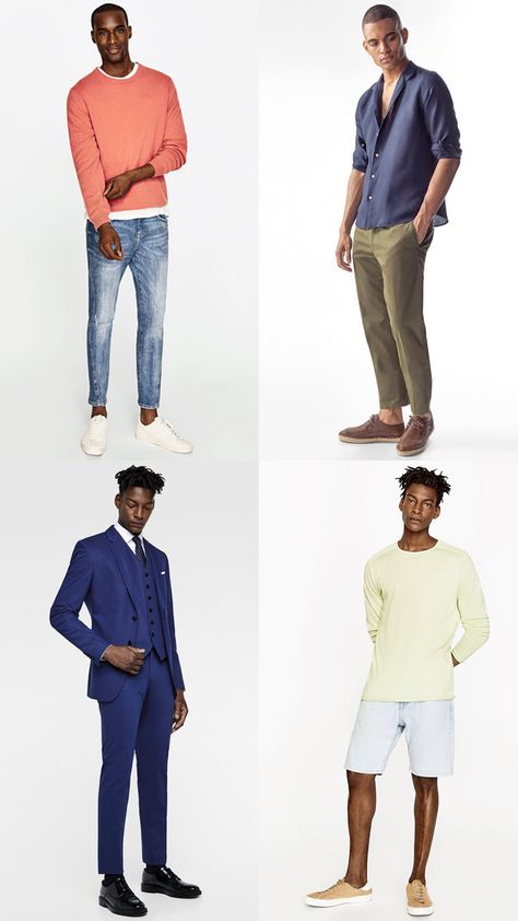 The Right Colours To Wear For Your Skin Tone | FashionBeans Dark Complexion Men Outfit, Adidas Shirt Outfit, Textile Clothing, Outfit Grid Men, Dusky Skin, Bape T Shirt, Fashion Cowok, Baby Blue Shirt, Stylish Men Wear