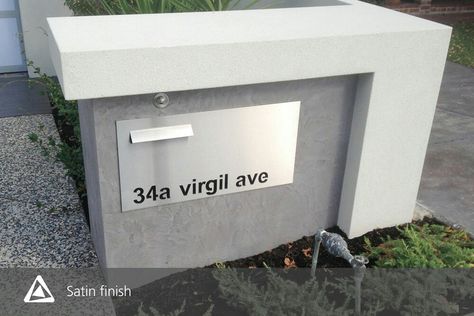 Rendered letterbox Letterbox Design Ideas, Rendered Letterbox Ideas, Rendered Mailbox Ideas, Modern Letter Box Design, Letterbox Ideas Modern, Brick Letterbox Ideas, Letterbox Ideas, Letter Box Design, Brick Mailbox