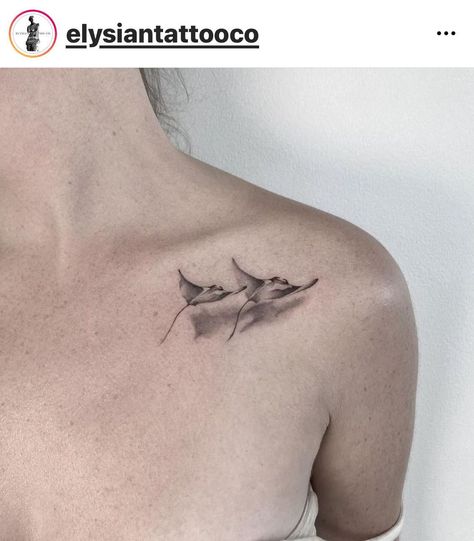 Stingray Tattoo With Shadow, Stingray Shadow Tattoo, Southern Stingray Tattoo, Maldives Tattoo, Shadow Tattoo Ideas, Aquatic Tattoos, Sting Ray Tattoo, Mantaray Tattoo, Stingray Tattoos