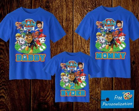 Paw Patrol Shirt, Boys First Birthday Party Ideas, Nick Jr, Boy First Birthday, 1st Boy Birthday, Shirt Ideas, Paw Patrol, Toy Story, Custom Clothes