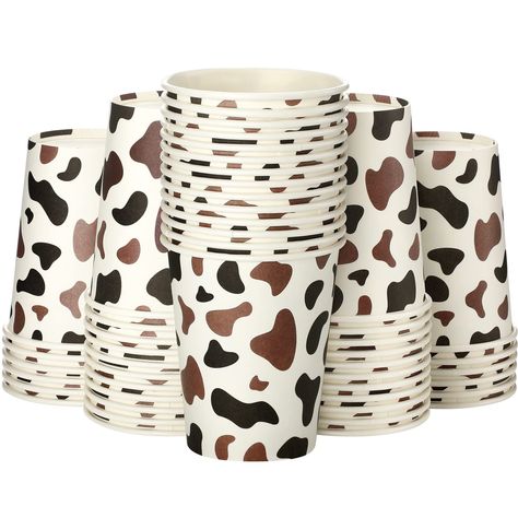 PRICES MAY VARY. Rich in Quantity: you will receive 48 pieces of cow print paper cups, enough quantity and cow print design can meet the needs of daily or western cowboy party drinking needs, you can also share them with others Disposable Paper Cups: our cow cups for women men are made of quality paper, safe and odorless, well printed with cow print design in 2 mixed colors, not easy to fade or break, the disposable feature can save you much time for cleaning Cowboy Western Theme: these coffee d Cow Birthday Decorations, Cow Cups, Highland Cow Party, Rodeo Decorations, Highland Cow Birthday, Western Birthday Cakes, Cowboy Baby Shower Theme, Cow Baby Shower Theme, Cow Cup